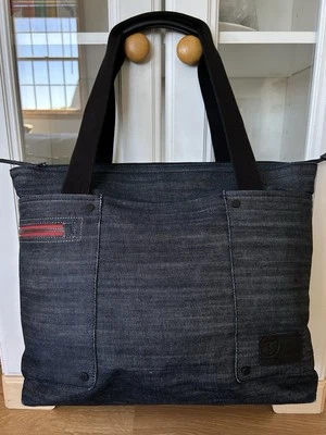 TUMI Icon Haley Slim Tote Denim Blue T Tech Essential Gear Zipper 14x15x5” CLEAN - Image 1 of 4