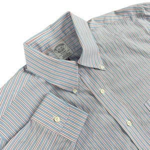 Brooks Brothers Shirt Mens 15-33 Blue Red Stripe Regent Long Sleeve Button Down - Picture 1 of 10