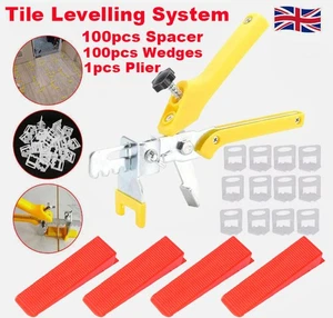 UK Tile Levelling System Kit Reusable Tile Spacer Wedge Clip Floor Wall Tools - Picture 1 of 22