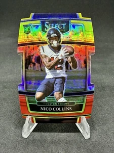 NICO COLLINS 2021 Select Concourse Die-Cut RED & YELLOW Prizm Rookie #69 Texans - Picture 1 of 2