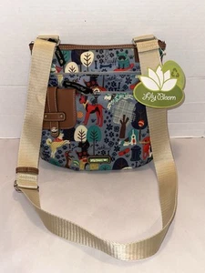 Lily Bloom Who Let The Dogs Out Crossbody Purse All Kinds Of Puppy Dogs Floral - Picture 1 of 14