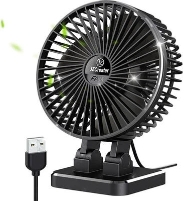 USB Desk Fan, Mini Portable, 3 Speeds Desktop Table Cooling, Plug in Power,BLACK - Image 1 of 4
