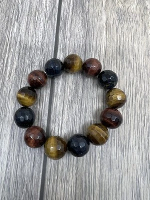 Браслет граненый Jay King Mine Finds DTR Tiger's Eye эластичный бусина 7 дюймов - Изображение 1 из 4