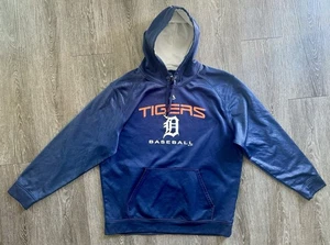 Detroit Tigers Majestic Therma Base Hoodie 2009 Mens XL MLB Navy - Picture 1 of 6