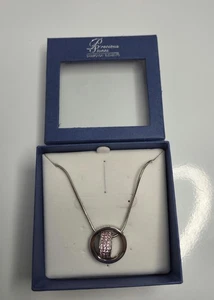 Precious Stones Swarovski Elements Pink Crystal Heart Ring Pendant Necklace - Picture 1 of 11