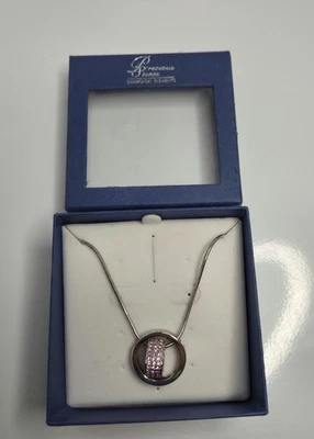 Precious Stones Swarovski Elements Pink Crystal Heart Ring Pendant Necklace - Image 1 of 4