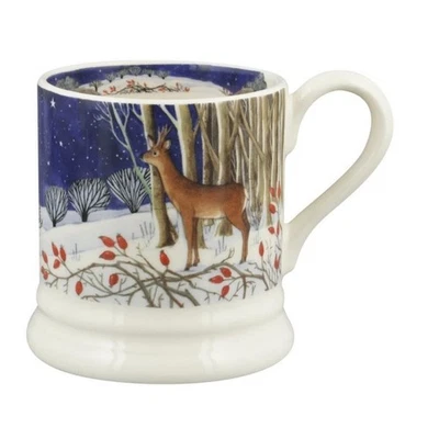 Emma Bridgewater Pottery Midnight Deer 1/2 Pint Mug - New First Winter Animals