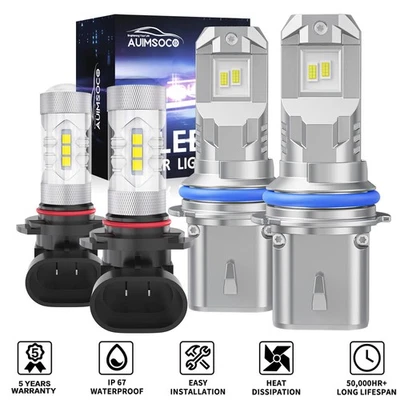 For Ford Ranger 1998 1999 2000 6000K LED Headlight H+L+ Fog lamp Bulbs Combo - Image 1 of 4