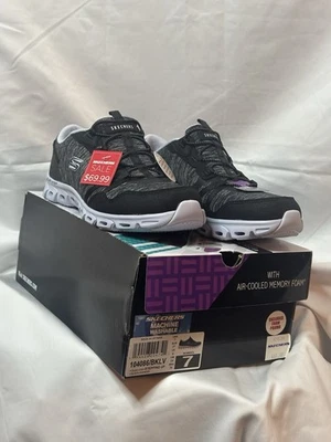 Skechers Glide Step Stepping Up Brand New W/Box Black & Lavender Ladies Size 7 - Image 1 of 4