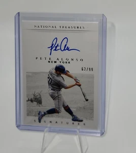 2021 Panini National Treasures Baseball Signatures Pete Alonso Auto /99 On Card - Bild 1 von 2