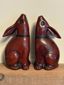 Paar japanische handbemalte "Moon Gazing" Hasen Fitz & Floyd Keramik Vernissage - Bild 1 von 13