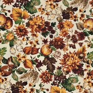Vtg Fall Cloth Napkins Cranston Fabric Set Of 11 Rolled Edge + Remnant Hand Made - Picture 1 of 8