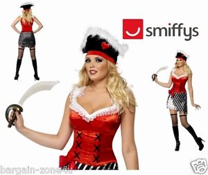 Smiffys Fever Pirate Ship Women Girls Sparkle Party Fancy Dress Custome 