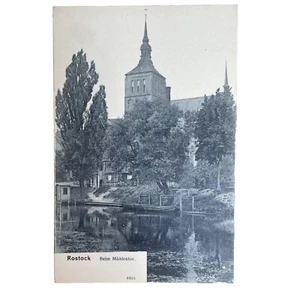 Postkarte AK Rostock Beim Mühlentor Kirche Ungelaufen um 1900 - Bild 1 von 3