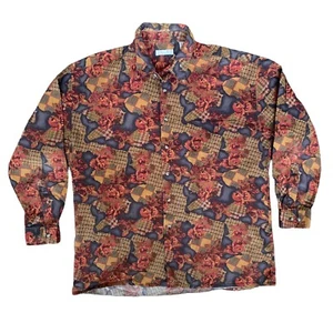 Vintage Burma Bibas Abstract Colorful Floral Long Sleeve Button-Up Shirt Mens XL - Picture 1 of 4