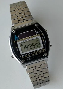 Sanyo Solar Battery Alarm Chrono Water Resistant Vintage Original Digital Watch - Picture 1 of 11