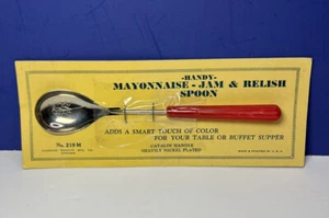 Vintage 'Handy Mayonnaise Jam & Relish Spoon' Catalin Handle Vaughan Novelty USA - Picture 1 of 6