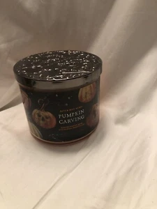 NEW Pumpkin Carving 3-Wick Candle 25-45 burn hours Bath & Body Works SKU EU9 - Picture 1 of 5