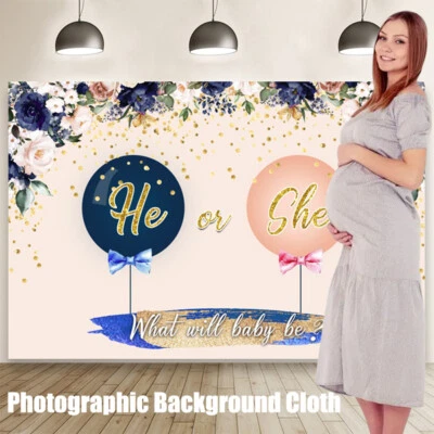 Sfondo fotografico festa baby shower rivelazione sesso striscione ragazzo ragazza sfondo