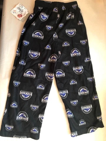 Black Colorado Rockies Youth Boys XS (4/5) Logo Print Lounge Pajama Pants Cover