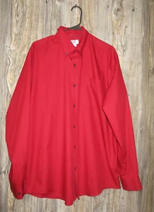 Cutter & Buck Mens Size XL Long Slv Button Down Shirt Red Holiday Business - Picture 1 of 8