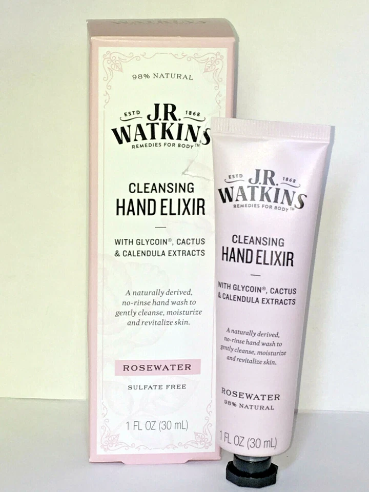 J.r. Watkins Cleansing Hand Elixir Rosewater 1oz 30ml