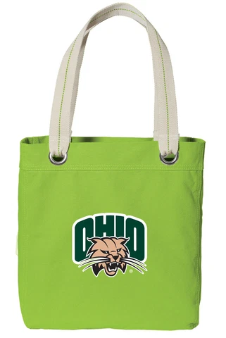 Ohio University Bobcats NEON GREEN Cotton Tote Bag HOT COLORS! Cover