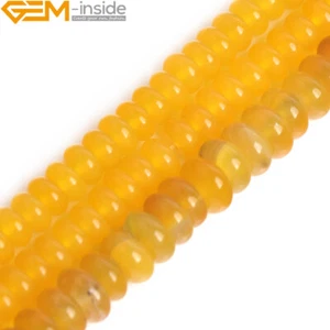 Cuentas espaciadoras rondelle de ágata amarilla para hacer joyas piedras preciosas naturales de 4x8 mm - Imagen 1 de 27