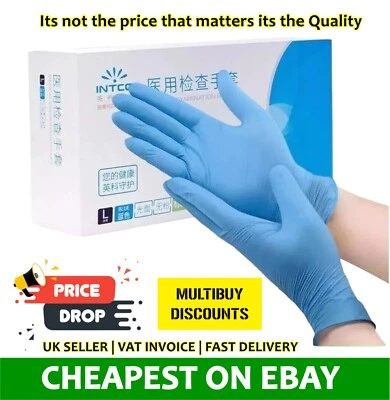 Nitrile Disposable Gloves Powder & Latex Free Food Tattoo Work 100 500 1000 2000 - Image 1 of 4