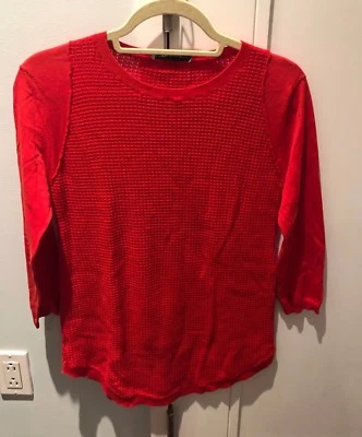 ALGODÓN POR OTOÑO CACHEMIR-MUJER PUNTADA TÉRMICA CREW-TALLA:S-ROJO-NUEVO CON ETIQUETA-PRECIO DE VENTA SUGERIDO POR EL FABRICANTE-$188 Foto 1 de 4