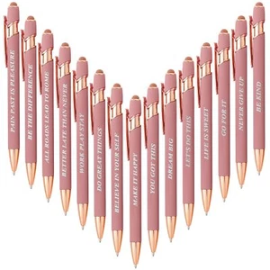 15 Pcs Retractable Inspirational Ballpoint Pens Blank Ink Motivational Pens - Picture 1 of 7