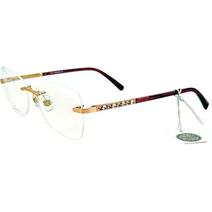 Marco de gafas sin montura Swarovski SK5394 para mujer 028 oro rosa brillante 55-15 - Imagen 1 de 5