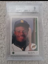 KEN GRIFFEY JR.~1989 UPPER DECK STAR ROOKIE #1 BGS-9 MINT w/9.5 BASEBALL RC CARD