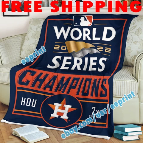 Houston Astros 2022 WORLD SERIES CHAMPIONS 2 Times Blanket Fleece Thin Quilted Cover