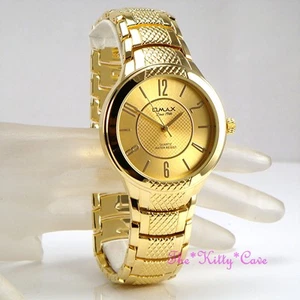 OMAX Designer Retro, Epson Seiko Movt, Gold Plt Steel, Sporty Dress Watch HBJ839 - Picture 1 of 12