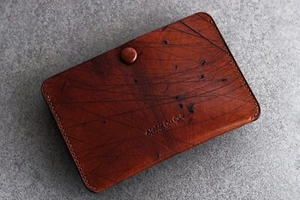 Atelier Du Cuir Simplet "SNAP"  card case/holder rusty - brick - Picture 1 of 15