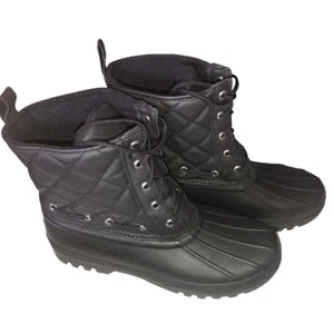 NWOB NWT Sperry Women's US Size 8 Black Top Sider Gosling Duck Boots STS83693 - Picture 1 of 13