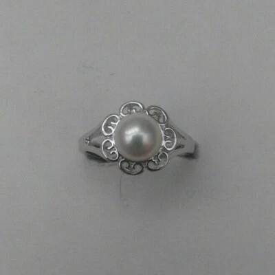 Anillo de perlas de agua dulce, talla 7 (R12) Foto 1 de 3