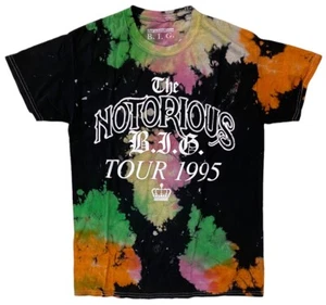 The Notorious B.I.G. Biggie Smalls Men's 1995 Tour Tie Dye Tee T-Shirt - Picture 1 of 2