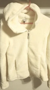 Women's White Hooded Fleece Bench Sz Large - Picture 1 of 3