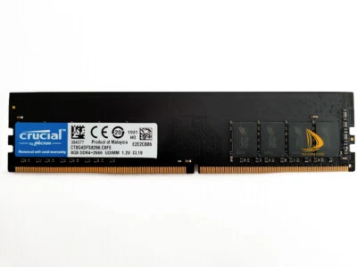 Crucial 8GB 1RX8 PC4-2666V DDR4 21300Mhz 288Pin UDIMM Desktop Memory RAM CL19 - Image 1 of 4