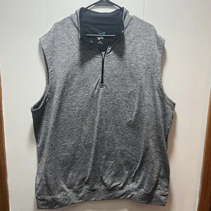 TGW Men's Heather 1/4 Zip Golf Vest Light Grey Size 2XL Golf Hiking Outerwear - Picture 1 of 6