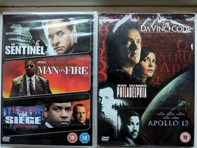 Apollo 13/Philidelphia/Da Vinci Code/Sentinel/Man on Fire/Siege (DVD)bundle New - Image 1 of 2