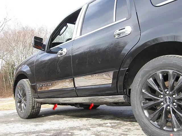 SE ADAPTA A LINCOLN NAVEGATOR 2015-2017 ACERO INOXIDABLE CROMO BALANCÍN INFERIOR ESCALÓN MOLDURA Foto 1 de 1