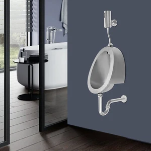 Sensore di rilevamento automatico moderno in acciaio inox orinatoi argento per wc maschile - Foto 1 di 10