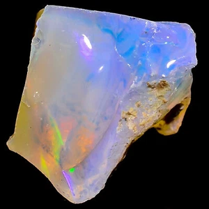 Natural Welo Fire White Ethiopian Opal Rough Gemstone 7 Ct. 13X12X10 mm GC-32577 - Picture 1 of 3