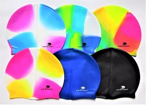 1x Badekappe  Schwimmhaube Badehaube Cap Wasserdicht Silikon / 12  Modelle  - Bild 1 von 7