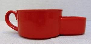 BIA Red Serving 2 Parts Bowl Cup Dish w/Handle - Picture 1 of 4