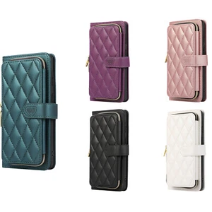 For Google 6 Pro 7A 8 Retro Zipper Embossing PU Leather Wallet Case Phone Cover - Picture 1 of 18