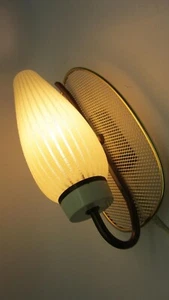 Mathieu Matégot Wandlampe Lochblech Glas mid century Messing '50er Jahre - Picture 1 of 12